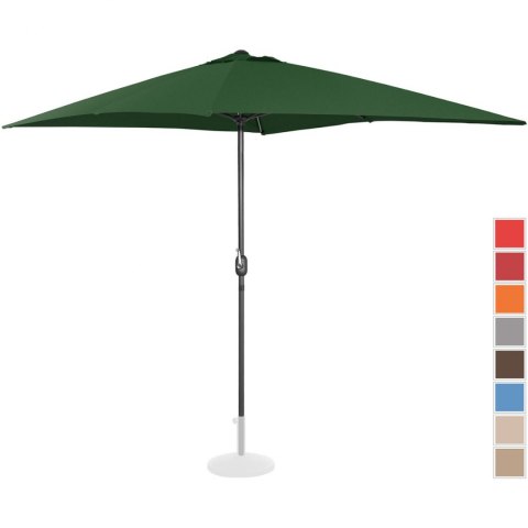 Parasol ogrodowy prostokątny z korbką 200 x 300 cm zielony Parasol ogrodowy prostokątny z korbką 200 x 300 cm zielony
