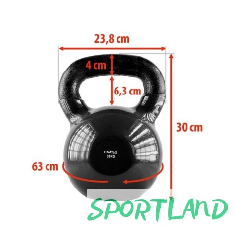 Kettelbell żeliwny pokryty winylem HMS BLACK KNV32 N/A Kettelbell żeliwny pokryty winylem HMS BLACK KNV32 N/A
