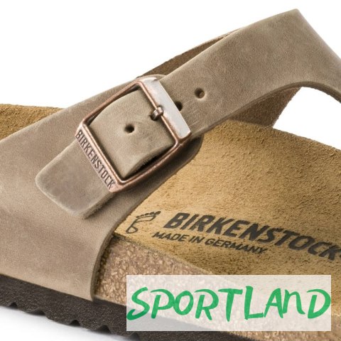 Japonki damskie Birkenstock Gizeh Oiled Leather Tabacco Brown Regular szerokie (0943811) 39.0