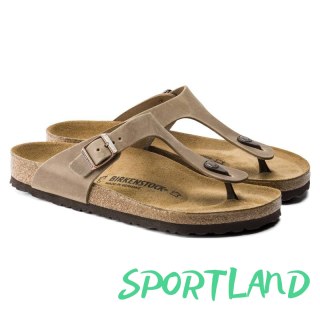 Japonki damskie Birkenstock Gizeh Oiled Leather Tabacco Brown Regular szerokie (0943811) 40.0