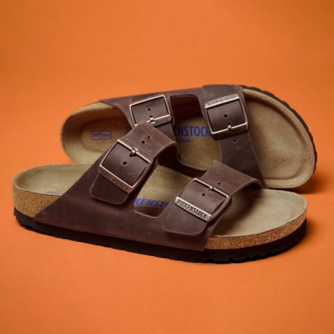 Klapki damskie Birkenstock Arizona Soft Footbed Oiled Leather Habana narrow wąskie (0452763) 41.0 Klapki damskie Birkenstock Arizona Soft Footbed Oiled Leather Habana narrow wąskie (0452763) 41.0