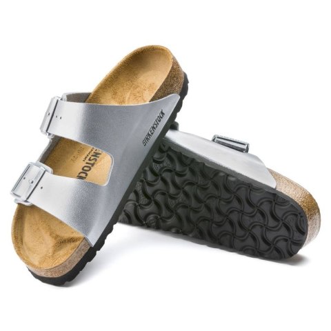 Klapki damskie Birkenstock srebrne Arizona Birko-Flor Silver regular szerokie (1012282) 38.0 Klapki damskie Birkenstock srebrne Arizona Birko-Flor Silver regular szerokie (1012282) 38.0
