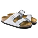 Klapki damskie Birkenstock srebrne Arizona Birko-Flor Silver regular szerokie (1012282) 39.0