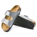 Klapki damskie Birkenstock srebrne Arizona Birko-Flor Silver regular szerokie (1012282) 39.0