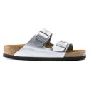Klapki damskie Birkenstock srebrne Arizona Birko-Flor Silver regular szerokie (1012282) 39.0