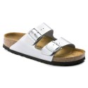 Klapki damskie Birkenstock srebrne Arizona Birko-Flor Silver regular szerokie (1012282) 39.0