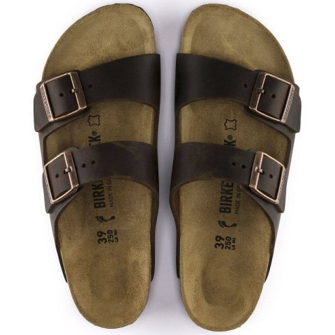 Klapki damskie/męskie brązowe Birkenstock Arizona Nubuk Habana narrow wąskie (52533) 41.0 Klapki damskie/męskie brązowe Birkenstock Arizona Nubuk Habana narrow wąskie (52533) 41.0