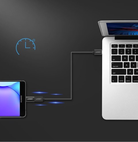Adapter przejściówka z micro USB na USB-C - czarny Adapter przejściówka z micro USB na USB-C - czarny