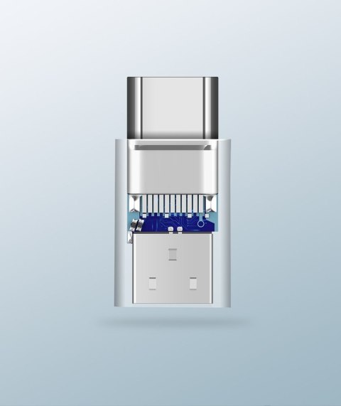 Adapter przejściówka z micro USB na USB-C - czarny Adapter przejściówka z micro USB na USB-C - czarny