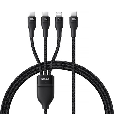 3w1 Kabel przewód Flash Series 3 100W USB-C - 2x USB-C iPhone Lightning 1.5m - czarny 3w1 Kabel przewód Flash Series 3 100W USB-C - 2x USB-C iPhone Lightning 1.5m - czarny