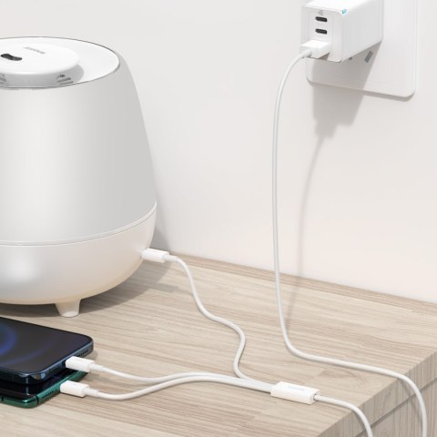 3w1 Kabel przewód Superior Series USB-A - USB-C / iPhone Lightning / micro USB 3.5A 0.5m - biały 3w1 Kabel przewód Superior Series USB-A - USB-C / iPhone Lightning / micro USB 3.5A 0.5m - biały