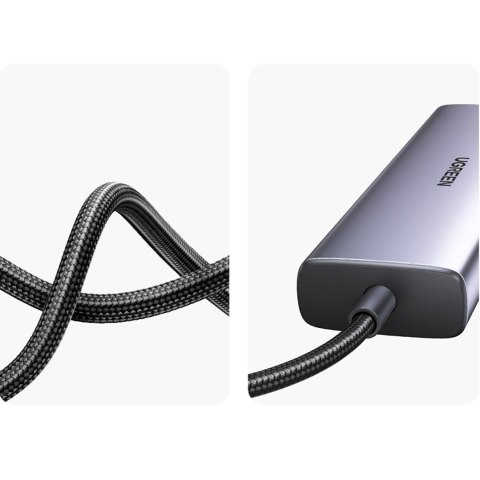 HUB Adapter USB-C - USB-A / HDMI / RJ45 / czytnik kart SD i TF / USB-C PD 100W - szary HUB Adapter USB-C - USB-A / HDMI / RJ45 / czytnik kart SD i TF / USB-C PD 100W - szary