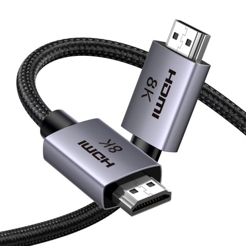 Kabel przewód HDMI 2.1 8K certyfikowany 5 m - szary Kabel przewód HDMI 2.1 8K certyfikowany 5 m - szary