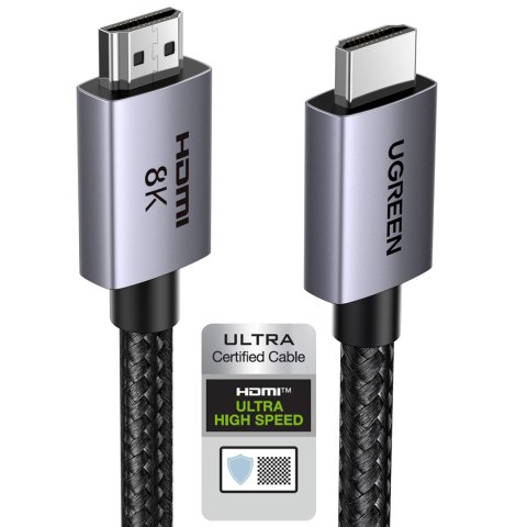 Kabel przewód HDMI 2.1 8K certyfikowany 5 m - szary Kabel przewód HDMI 2.1 8K certyfikowany 5 m - szary