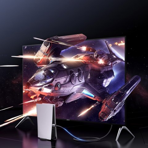 Kabel przewód HDMI 2.1 8K certyfikowany 5 m - szary Kabel przewód HDMI 2.1 8K certyfikowany 5 m - szary
