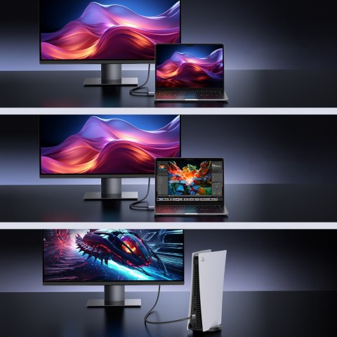 Kabel przewód HDMI 2.1 8K certyfikowany 5 m - szary Kabel przewód HDMI 2.1 8K certyfikowany 5 m - szary