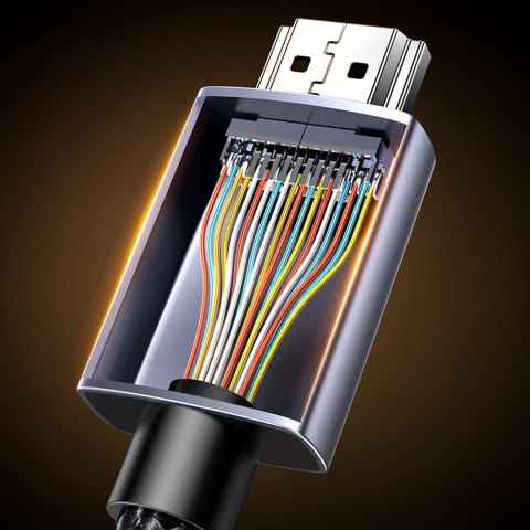 Kabel przewód HDMI 2.1 8K certyfikowany 5 m - szary Kabel przewód HDMI 2.1 8K certyfikowany 5 m - szary