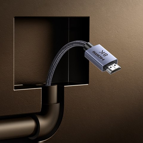 Kabel przewód HDMI 2.1 8K certyfikowany 5 m - szary Kabel przewód HDMI 2.1 8K certyfikowany 5 m - szary