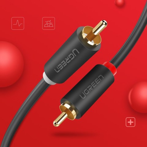 Kabel przewód audio 2RCA (męski) - 2RCA (męski) 2m - szary Kabel przewód audio 2RCA (męski) - 2RCA (męski) 2m - szary