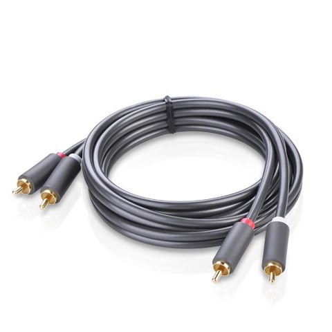 Kabel przewód audio 2RCA (męski) 3m - szary Kabel przewód audio 2RCA (męski) 3m - szary