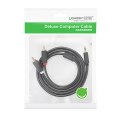 Kabel przewód audio 3.5 mm mini jack (męski) - 2RCA (męski) 1m - szary