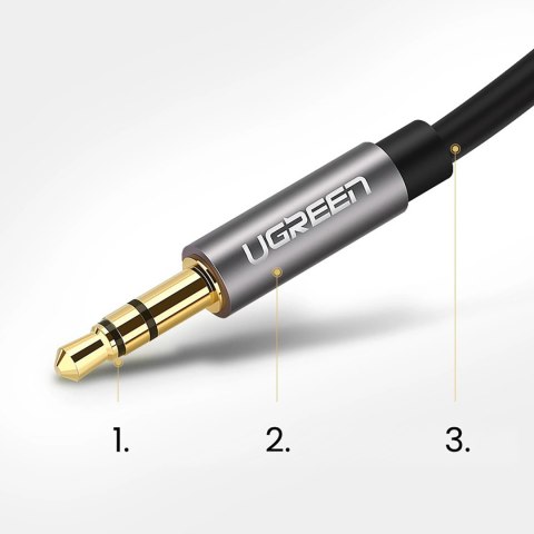 Kabel przewód audio AUX mini jack 3.5mm 3m - czarny Kabel przewód audio AUX mini jack 3.5mm 3m - czarny
