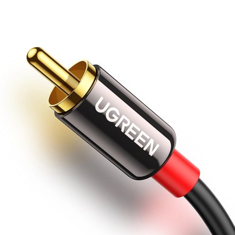 Kabel przewód audio mini jack (męski) - 2RCA (męski) 1m - czarny Kabel przewód audio mini jack (męski) - 2RCA (męski) 1m - czarny