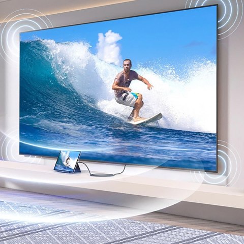 Kabel przewód micro HDMI - HDMI 2.1 8K 1m - szary Kabel przewód micro HDMI - HDMI 2.1 8K 1m - szary
