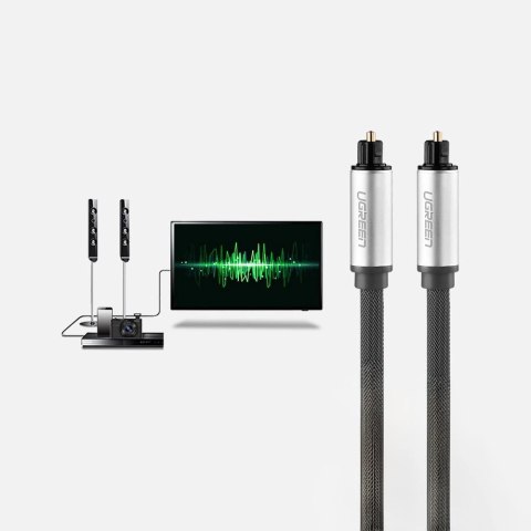 Kabel przewód optyczny audio światłowód Toslink SPDIF 1.5m - szary Kabel przewód optyczny audio światłowód Toslink SPDIF 1.5m - szary