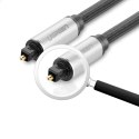 Kabel przewód optyczny audio światłowód Toslink SPDIF 1m - szary