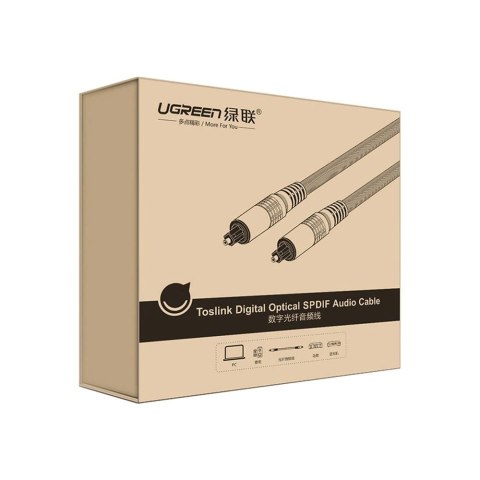 Kabel przewód optyczny audio światłowód Toslink SPDIF 1m - szary Kabel przewód optyczny audio światłowód Toslink SPDIF 1m - szary