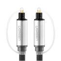 Kabel przewód optyczny audio światłowód Toslink SPDIF 1m - szary