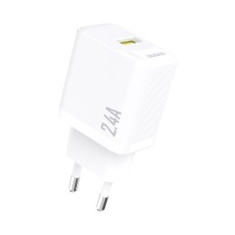 Ładowarka sieciowa 2.4A USB-A - biała