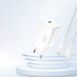 Ładowarka sieciowa PD20W GaN USB-C - biała