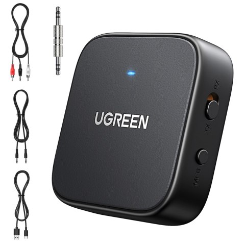 Nadajnik odbiornik audio Bluetooth 5.2 TX RX mini Jack USB-C RCA - czarny Nadajnik odbiornik audio Bluetooth 5.2 TX RX mini Jack USB-C RCA - czarny