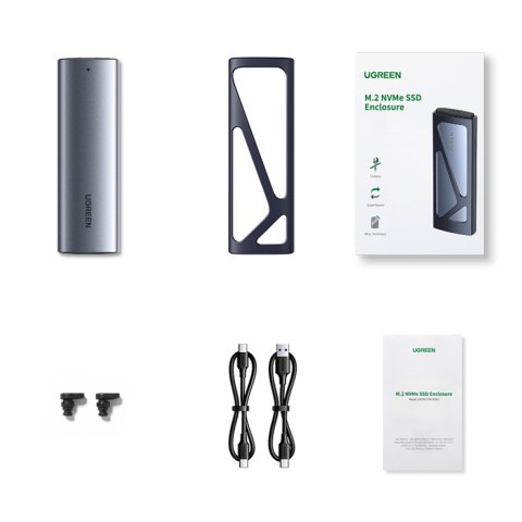 Obudowa kieszeń na dysk M.2 NVMe 10Gbps + kabel USB-C - USB-A / USB-C - USB-C - czarna Obudowa kieszeń na dysk M.2 NVMe 10Gbps + kabel USB-C - USB-A / USB-C - USB-C - czarna