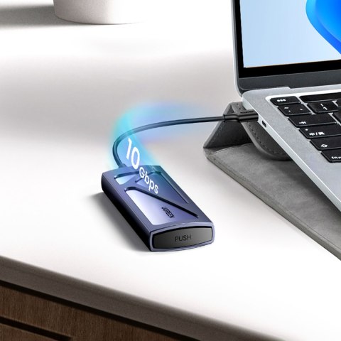 Obudowa kieszeń na dysk M.2 NVMe 10Gbps + kabel USB-C - USB-A / USB-C - USB-C - czarna Obudowa kieszeń na dysk M.2 NVMe 10Gbps + kabel USB-C - USB-A / USB-C - USB-C - czarna