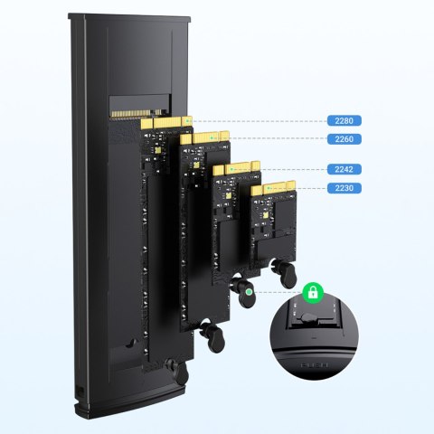 Obudowa kieszeń na dysk M.2 NVMe 10Gbps + kabel USB-C - USB-A / USB-C - USB-C - czarna Obudowa kieszeń na dysk M.2 NVMe 10Gbps + kabel USB-C - USB-A / USB-C - USB-C - czarna