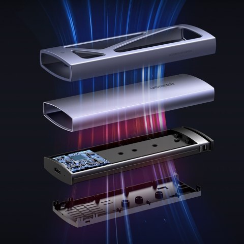 Obudowa kieszeń na dysk M.2 NVMe 10Gbps + kabel USB-C - USB-A / USB-C - USB-C - czarna Obudowa kieszeń na dysk M.2 NVMe 10Gbps + kabel USB-C - USB-A / USB-C - USB-C - czarna