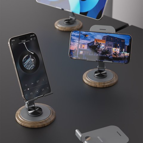 Podstawka stojak do telefonu 360 stopni metalowy - szary Podstawka stojak do telefonu 360 stopni metalowy - szary