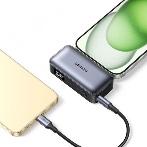 Powerbank 5000mAh zintegrowane złącze USB-C (męski) / USB-C (żeński) - szary Powerbank 5000mAh zintegrowane złącze USB-C (męski) / USB-C (żeński) - szary