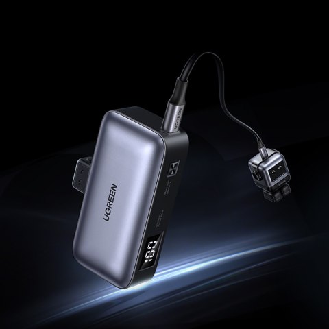 Powerbank 5000mAh zintegrowane złącze USB-C (męski) / USB-C (żeński) - szary Powerbank 5000mAh zintegrowane złącze USB-C (męski) / USB-C (żeński) - szary