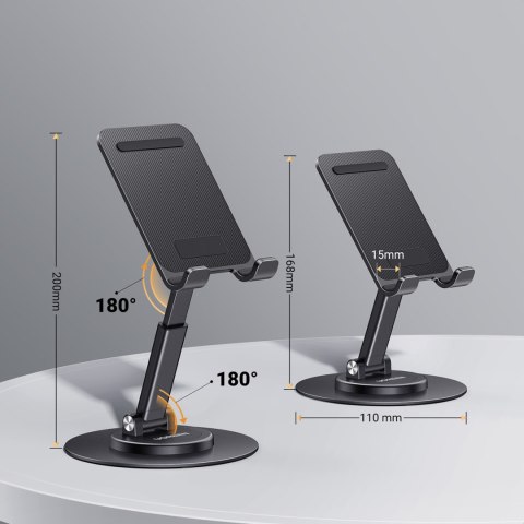 Stojak biurkowy uchwyt na telefon tablet - czarny Stojak biurkowy uchwyt na telefon tablet - czarny