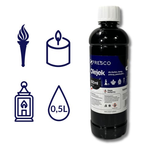 Paliwo olej do lamp, pochodni i świec 500ml BEZZAPACHOWY Paliwo olej do lamp, pochodni i świec 500ml BEZZAPACHOWY