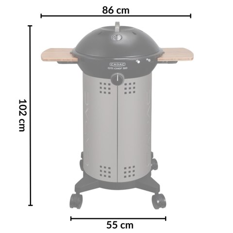 Grill gazowy na kółkach CADAC City Chef 49cm z bocznymi półkami Grill gazowy na kółkach CADAC City Chef 49cm z bocznymi półkami