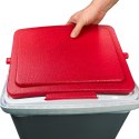Lodówka turystyczna 25L KAMAI TROPIC na wkłady mrożące, szara z czerwoną pokrywą i białą rączką
