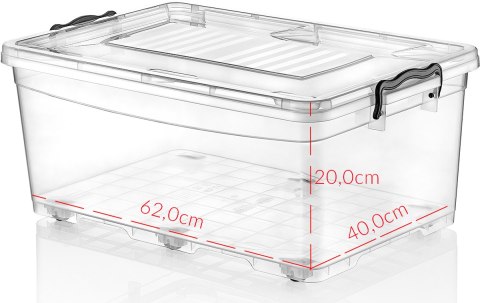 Pojemnik plastikowy 30L PROSTOKĄT na kółkach z pokrywą Pojemnik plastikowy 30L PROSTOKĄT na kółkach z pokrywą