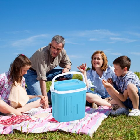 Lodówka turystyczna 20L KAMAI ICEBERG na wkłady mrożące, turkusowa z białą rączką Lodówka turystyczna 20L KAMAI ICEBERG na wkłady mrożące, turkusowa z białą rączką