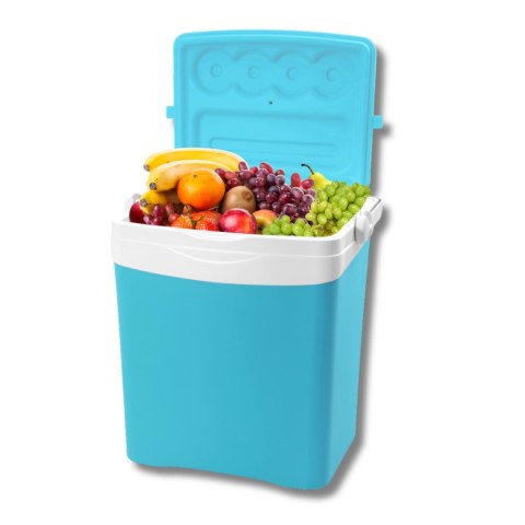 Lodówka turystyczna 25L KAMAI TROPIC na wkłady mrożące, turkusowa z białą rączką Lodówka turystyczna 25L KAMAI TROPIC na wkłady mrożące, turkusowa z białą rączką