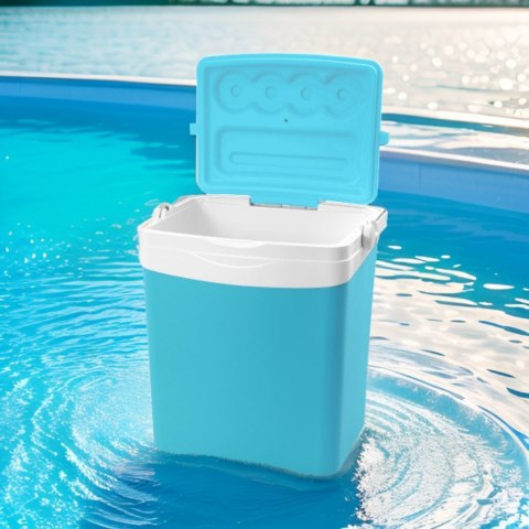 Lodówka turystyczna 25L KAMAI TROPIC na wkłady mrożące, turkusowa z białą rączką Lodówka turystyczna 25L KAMAI TROPIC na wkłady mrożące, turkusowa z białą rączką